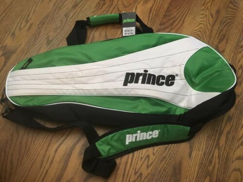 Prince Victory Triple Green/White Tennis Racket Holder/Bag Holds 3 Rackets New