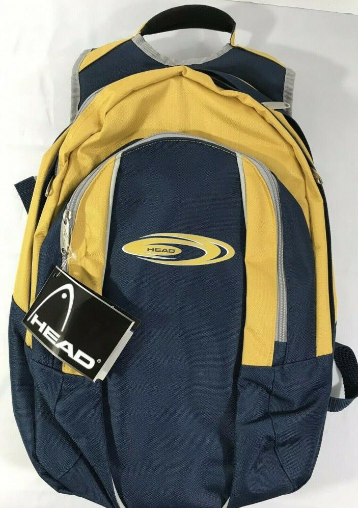 NWT! HEAD E-motion Backpack Tennis Blue-Gold Multiple Compartments-Laptop/Raquet