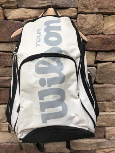 Wilson Tour White Black Sport Tennis Backpack Large Racket Bag