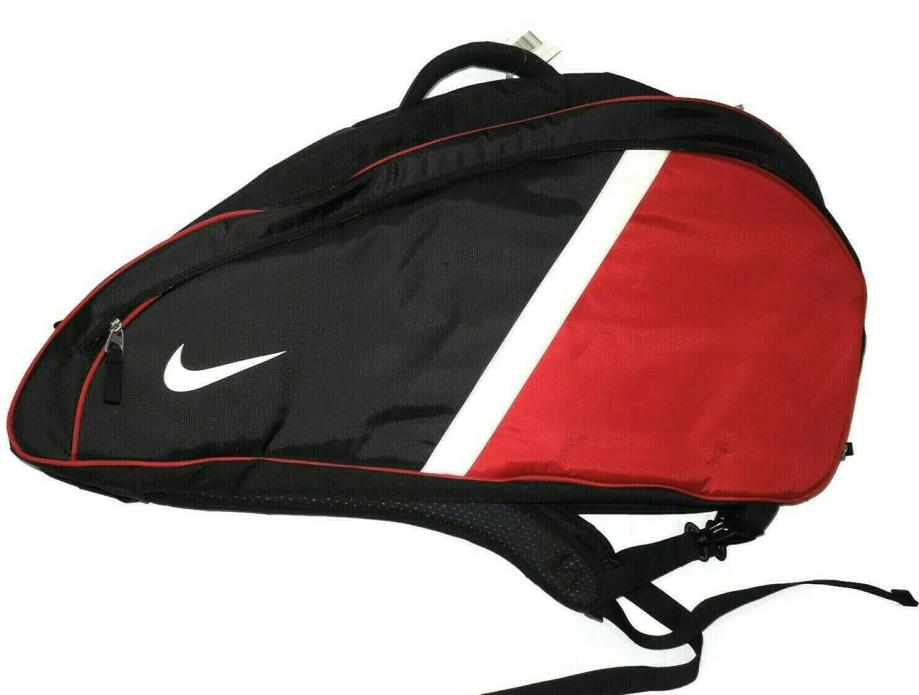 Nike 6 - 8 Tennis Racket Bag Black & Red Padded Backpack straps case