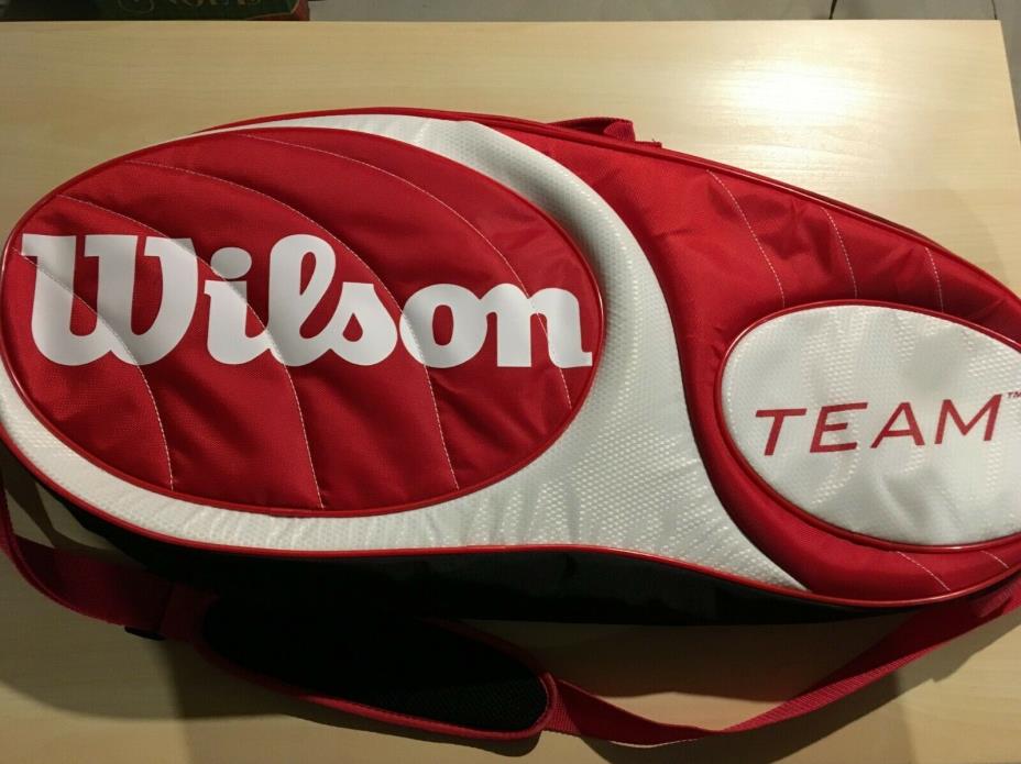 Wilson Team Red & White 3 Pack Tennis Bag Racquet Racket