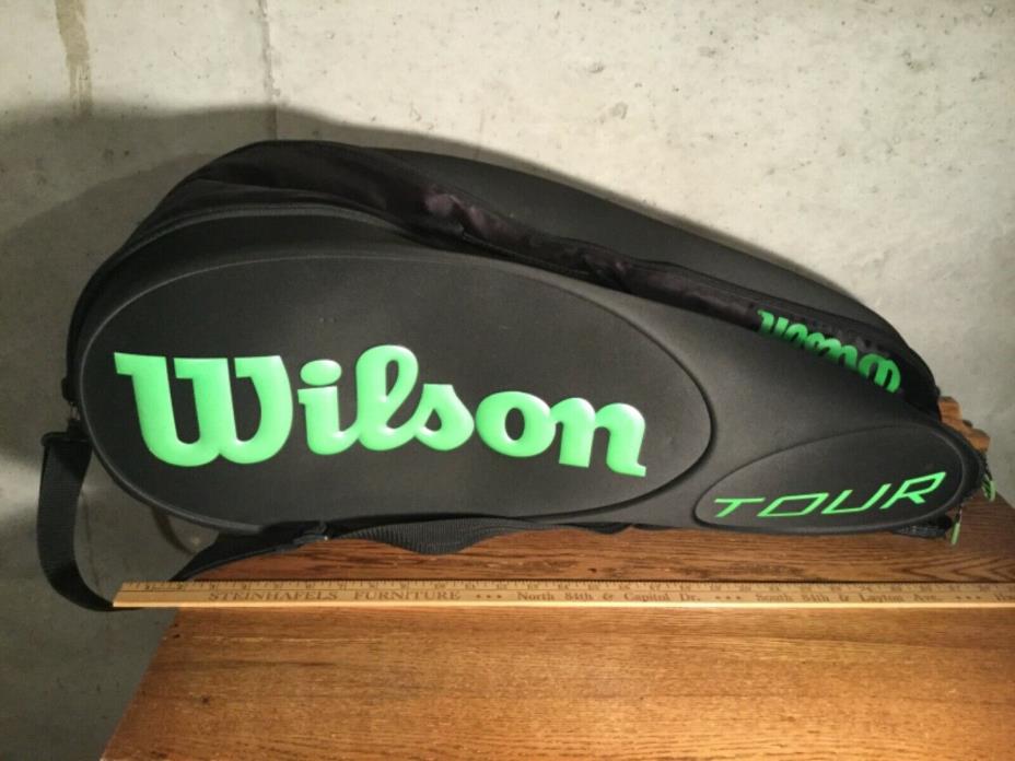 Wilson Tour Molded Tennis Bag Black Green EXCELLENT CONDITION
