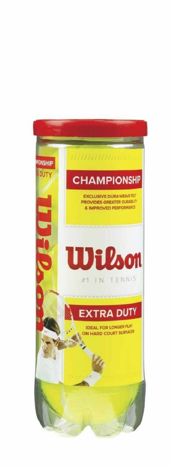 WILSON CHAMPIONSHIP SET OF 3 EXTRA-DUTY TENNIS BALLS (12 PACK-36 BALLS TOTAL)