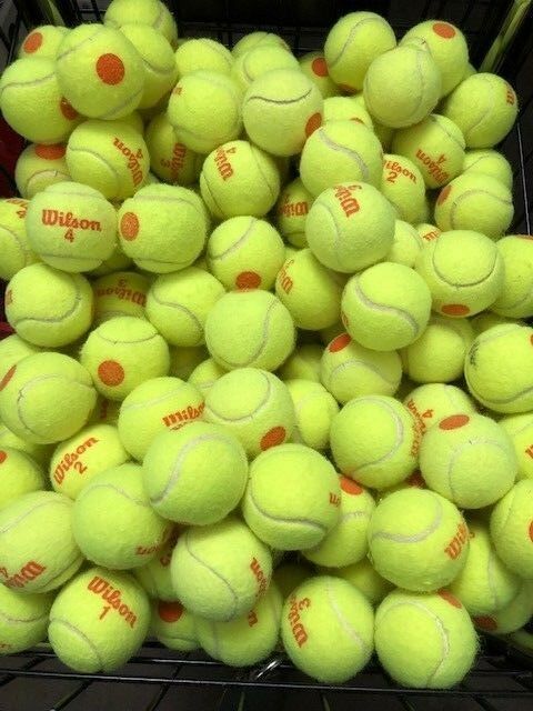 Wilson Lot of 50 Used Orange Dot Tennis Balls