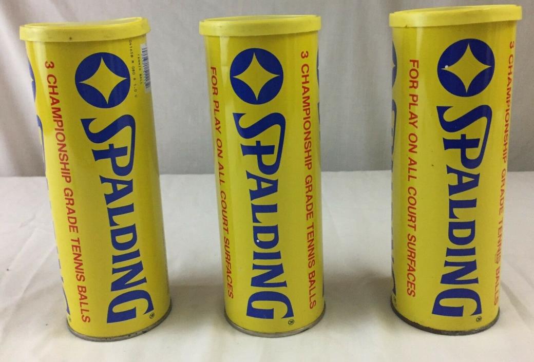 Lot of 3 Vintage Unopened Cans - Spalding 9 Championship Tennis Balls 1985  NEW