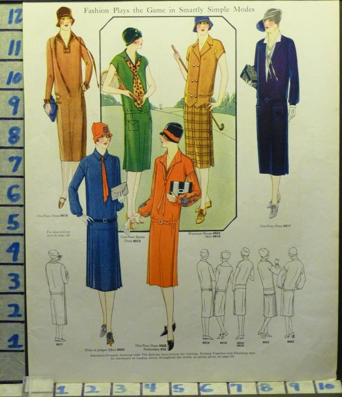1926 SPORT GOLF TENNIS DRESS FROCK FLAPPER FASHION DESIGNER    VINTAGE AD AG24