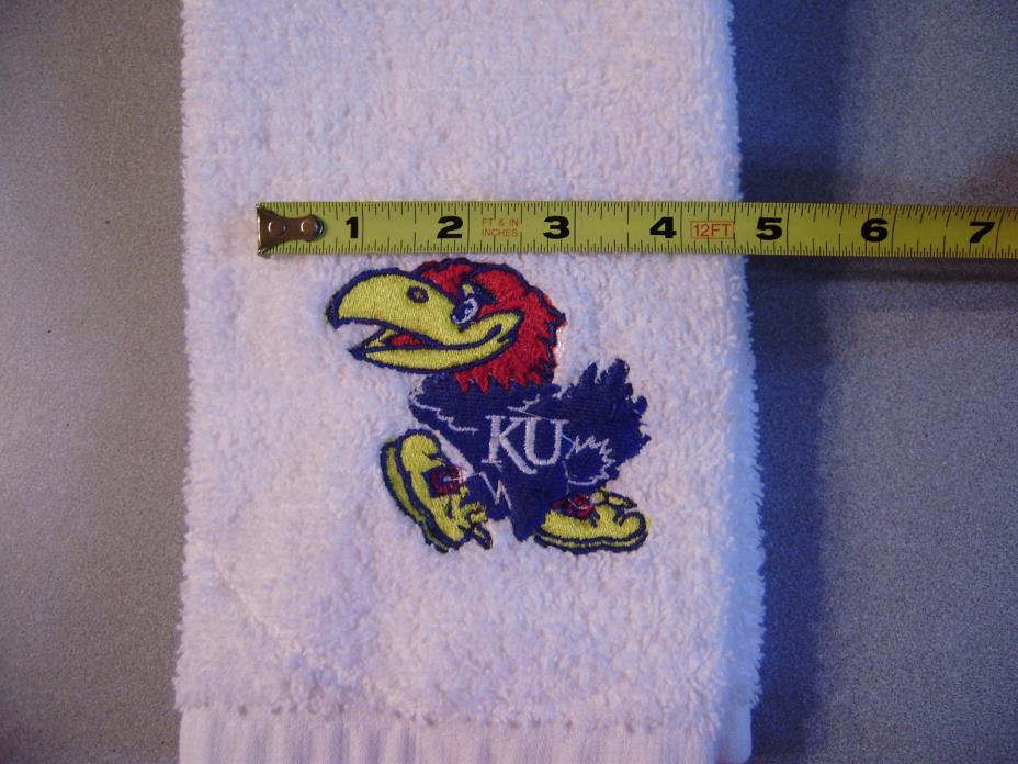 Free personalizing New Machine Embroidered KU Jayhawk sports towel