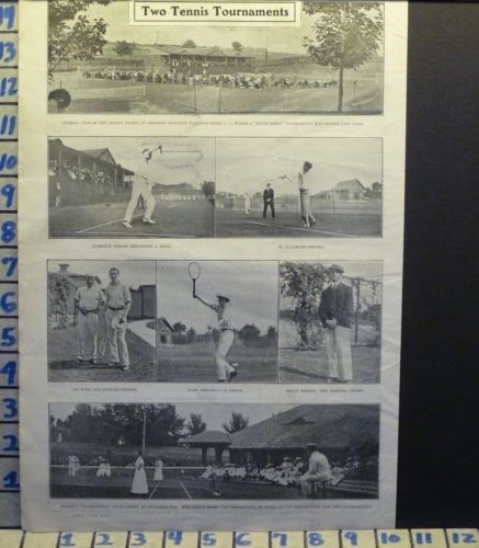 1901 TENNIS TOURNAMENT PHOTO WARE WRIGHT STEVENS SPORT ART VINTAGE AD  D55