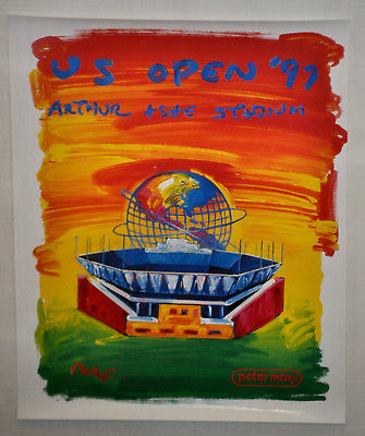 US OPEN 1997 Peter Max Designed Tennis Poster Vintage (287)
