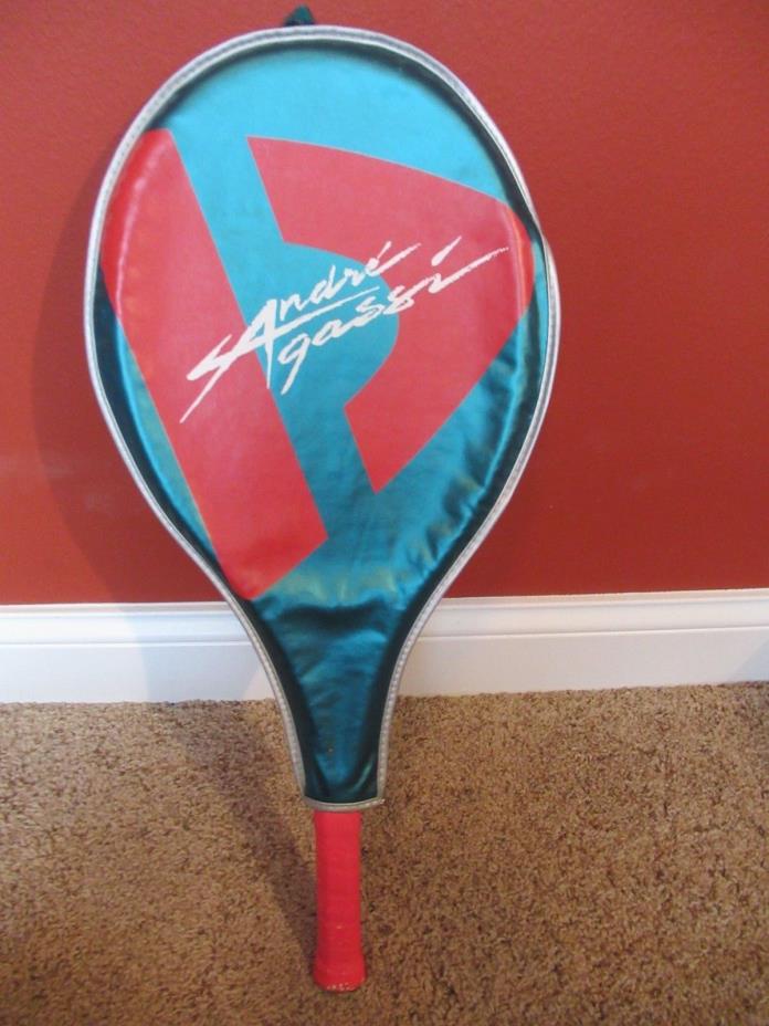 DONNAY GLM PRO 64 Andre Agassi Tennis Racquet With Case VINTAGE Pink/green/gray