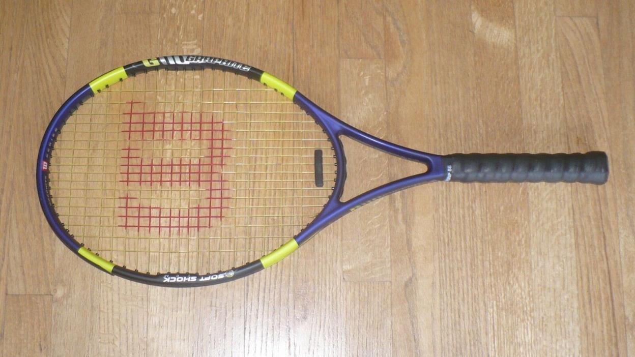 Wilson G 110 Graphite Tennis Racket  - New Pro Sensation Grip Wrap - 4 1/4