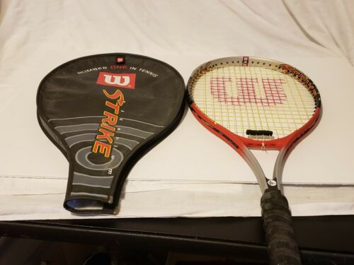 Wilson Strike Titanium Soft Shock Tennis Racket Red With Matching Case EUC