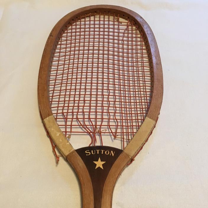 Antique Tennis Racket - Sutton Star - Wright & Ditson Makers, Boston, Mass.