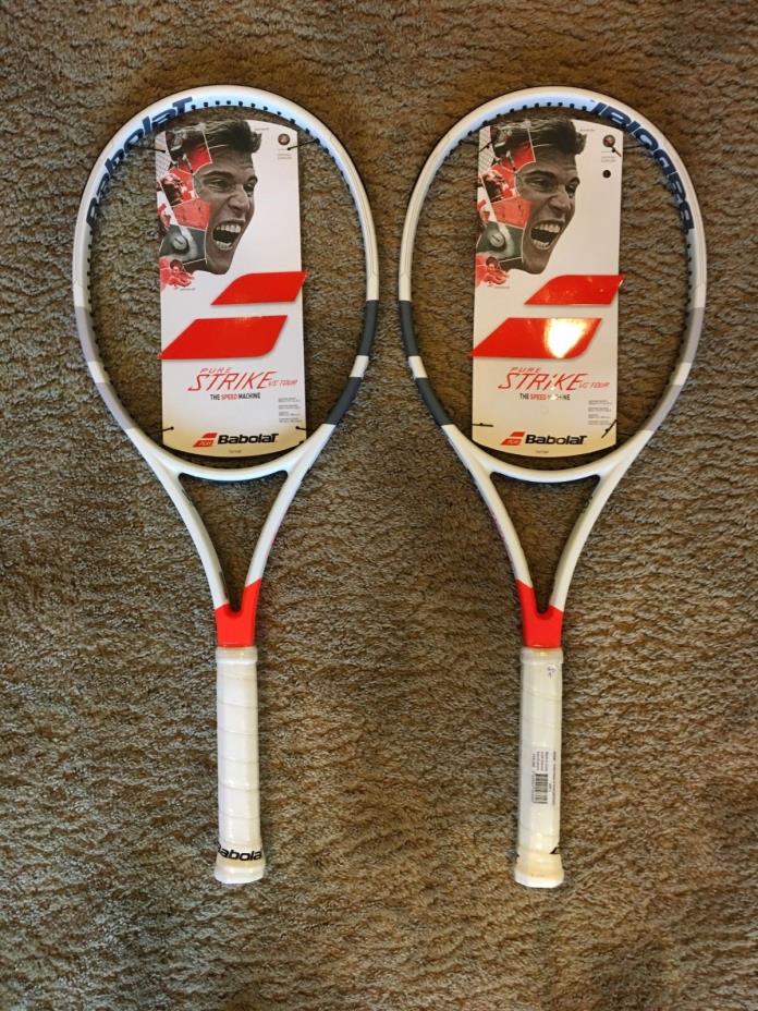 2 NEW Babolat Pure Strike VS Tour 2017 tennis racquets- 4 1/4 grip MSRP $420