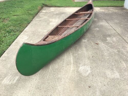 Excellent Vintage 17’ Otca Wooden Canoe June 1939 by Old Town Canoe