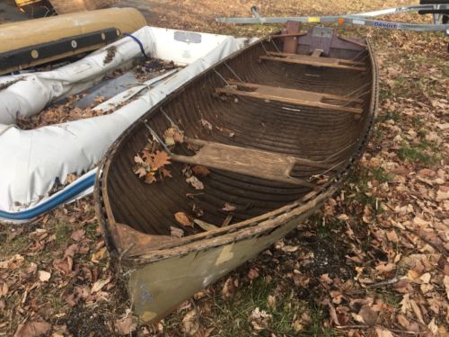 (c) 1950’s Penn Yan Cartopper Sq. end pulling Fishing Out Board boat rowing row