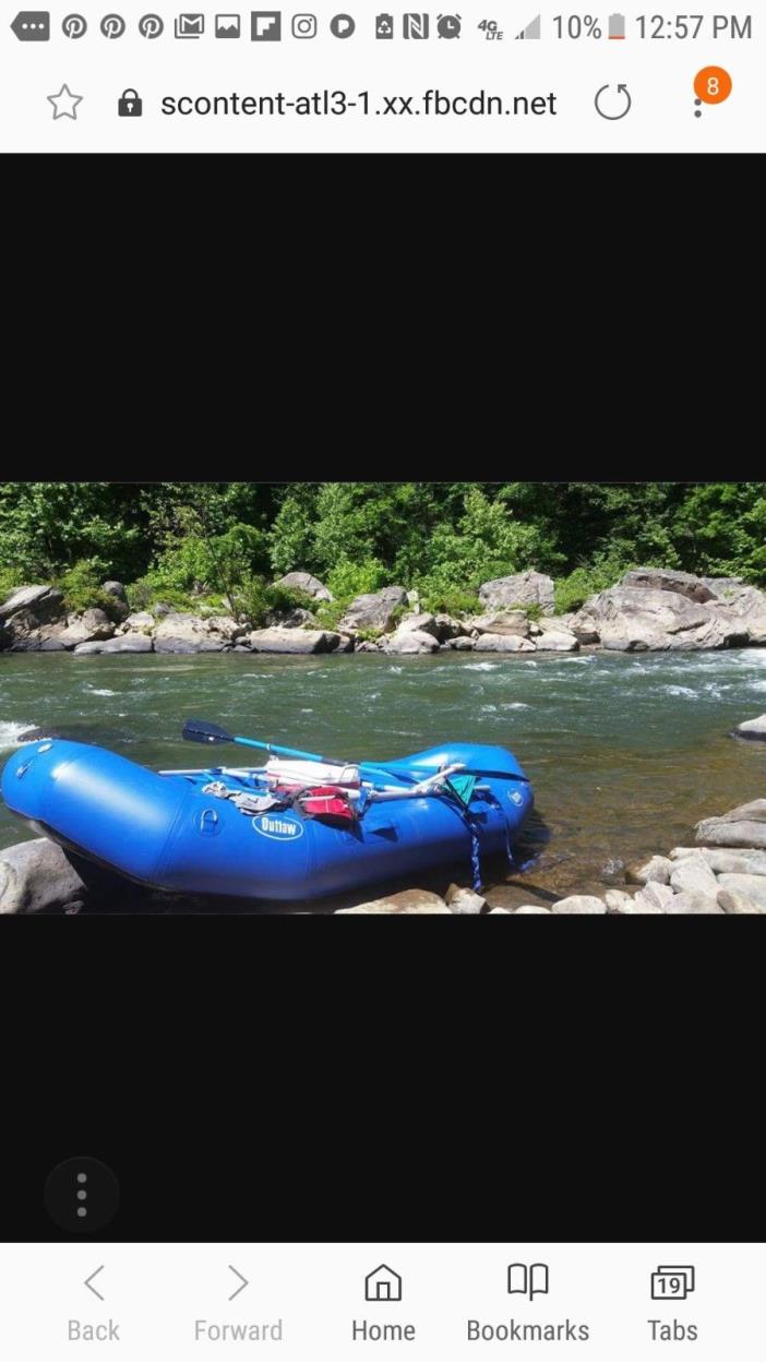 Raft outlaw nrs 13 foot self bailing whitwater raft with Ore Rig