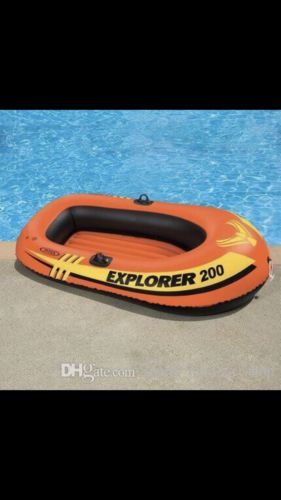 Intex Explorer 200, 2Person Inflatable Boat Set with French Oars and Mini Air