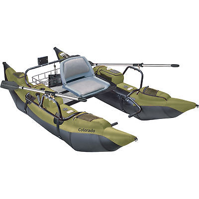 Classic Accessories Colorado Inflatable Pontoon Fishing Boat - 9ft Green/ Black