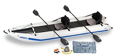 Sea Eagle 435 Paddle Ski Catamaran Inflatable Kayak with Pro Package white
