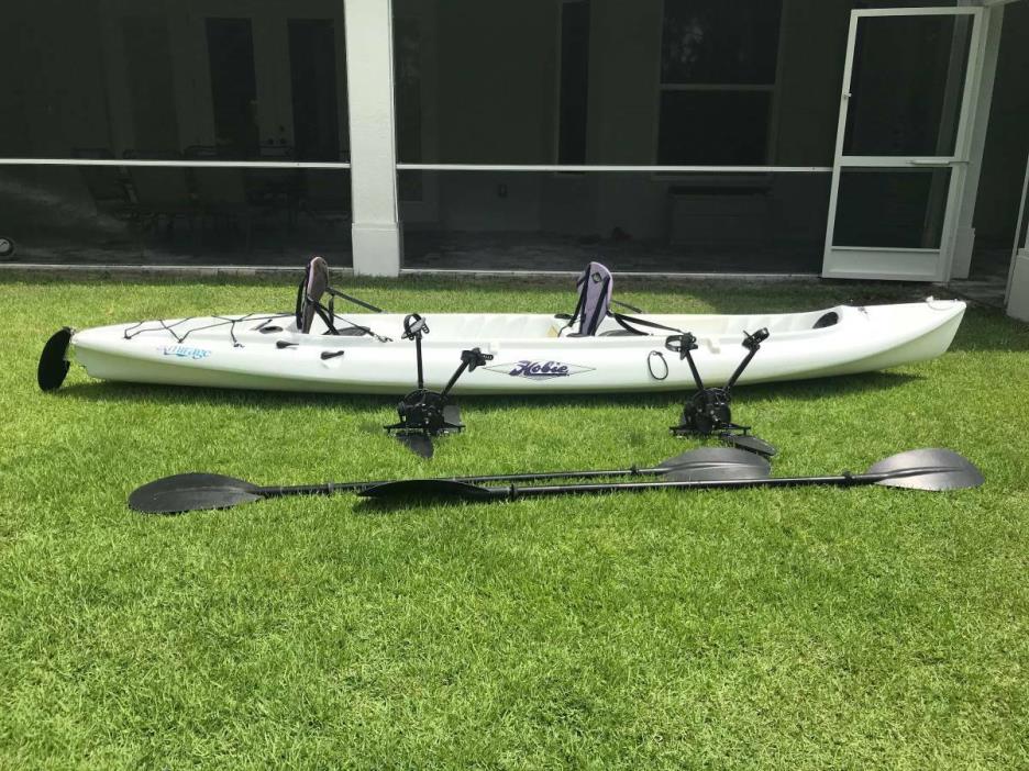 14' Hobie Mirage Tandem Dual Pedaling Foot Pedal Drive Kayak w/ Extras