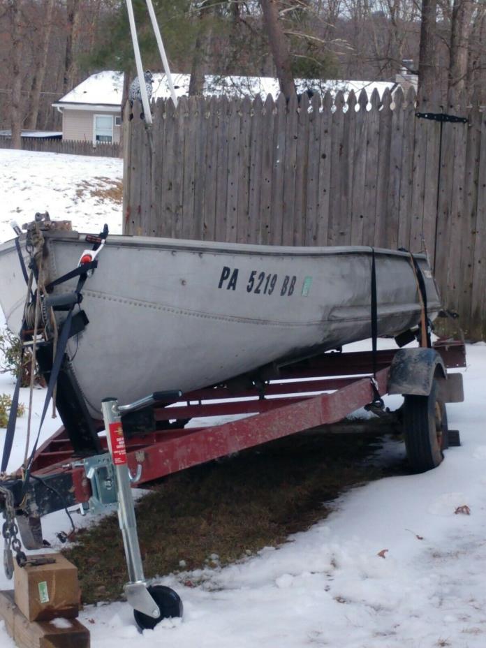 Row boat -14 ft with trailer-1972 trailer-1974 sears boat-sold as is-Fishing