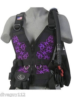 Zeagle Zena Women's BCD Scuba Diving Buoyancy Floral Purple Large