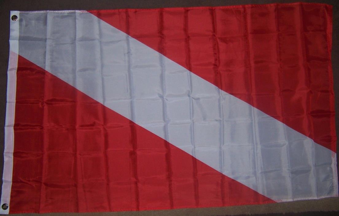 NEW 3x5ft DIVER DOWN SCUBA DIVING DIVE MARKER better quality FLAG usa seller