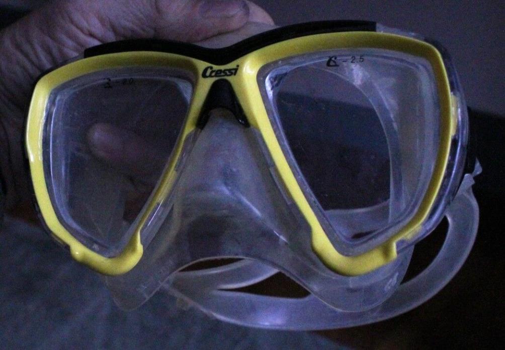 Cressi Big Eyes diving snorkelling mask perscription lenses  -2.0  -2.5
