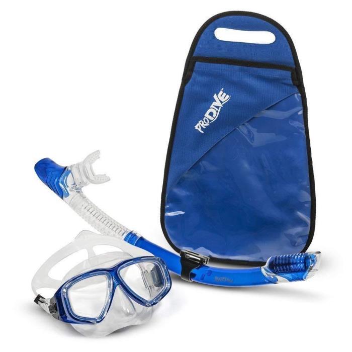 PRODIVE Premium Dry Top Snorkel Set BLUE