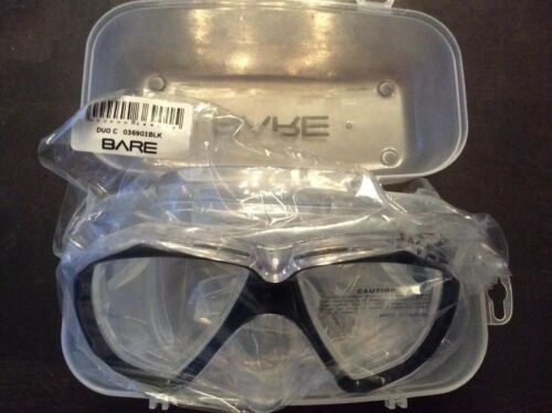 Bare Duo Mask NEW Scuba Or Snorkeling Black/Clear Silicone