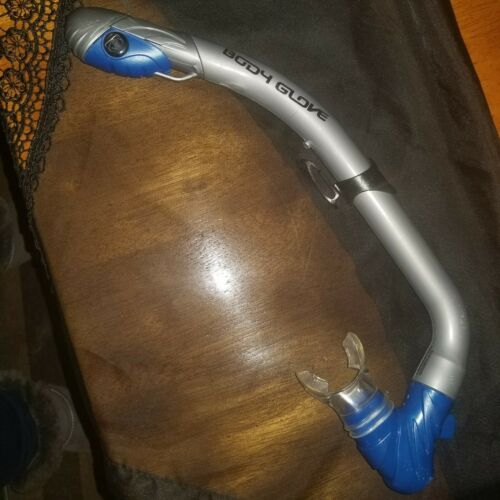 BODY GLOVE DRY SNORKEL with Purge Valve No Mask Included Grey & Blue pre-owned