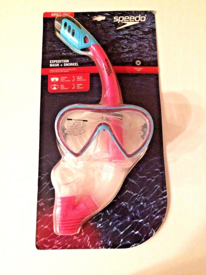 Speedo Dive Expedition Mask and Snorkel Pink Blue New NIP