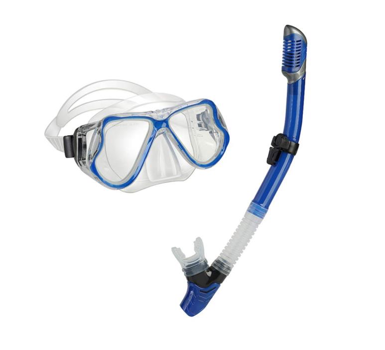 Snorkel Set for Adults Anti-Fog Anti-Leak Panoramic View Free Breathing Dry Top