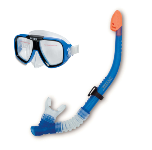 Intex Reef Rider Snorkel & Mask Swim Set Swimming Pool Goggles Snorkeling