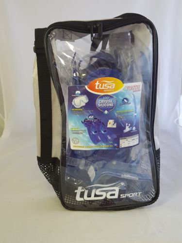 TUSA Sport Mask, Snorkel, Fins - Youth Snorkeling Set Medium Blue