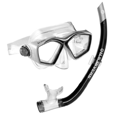 U.S. Divers Icon Mask and Airent Snorkel, Black
