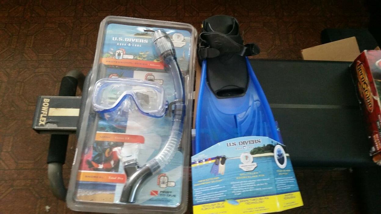 U.S Divers Aqua Lung Mask Cortez LX  and Snorkel Total Dry Pro Series