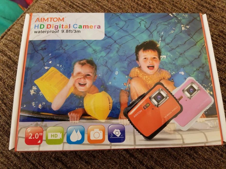 Aimtom HD 12MP ORANGE Kids Underwater Digital Waterproof Camera...