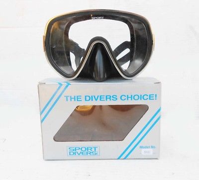 VINTAGE STYLE BLACK & CHROME SCUBA DIVING MASK -NEW IN BOX