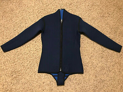 Vintage, torso wet suit, thick (5 mil?), medium, navy blue, surf, scuba, snorkle
