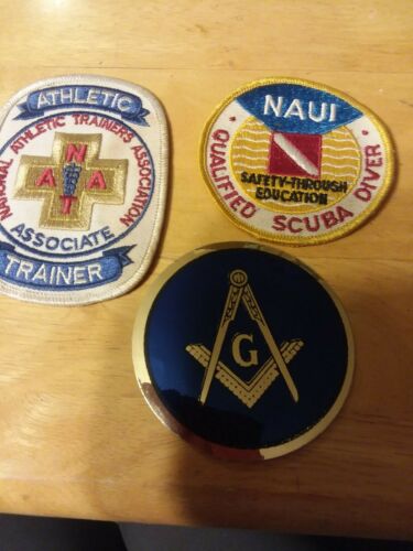 Lot Of 3 Vintage Scuba Diving , athletic Patches  and one sticker