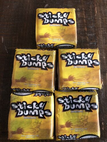 Sticky Bumps Original Surf Board Wax (Tropical, 5 Pack’s)  Free Priority Ship!!