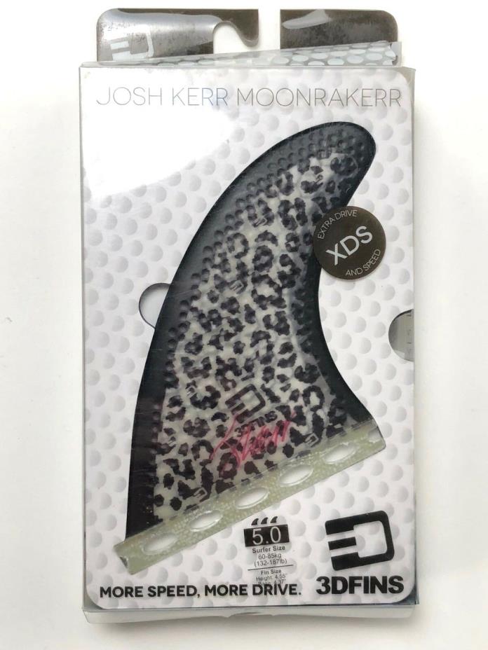 NEW 3DFINS Josh Kerr Moonrakerr XDS 5.0 Surfboard Fins 3 futures snow leopard