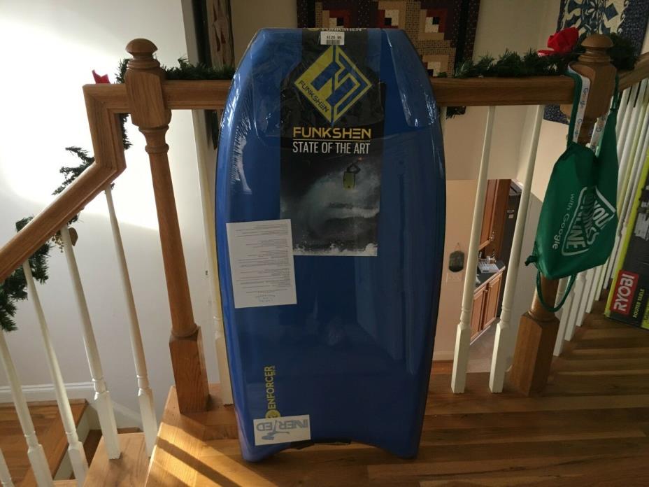 Funkshen Enforcer EPS Core Crescent Tail Water Body Board, Blue and Yellow- NEW
