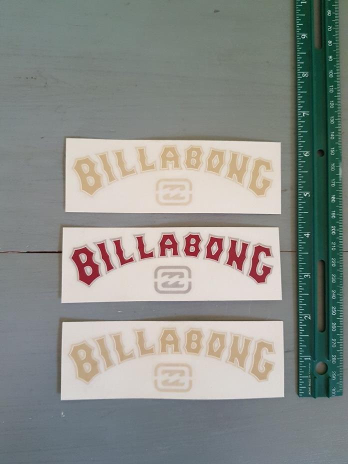 Billabong Rare Vintage Die Cut Sticker 3pc lot late 90's Decals
