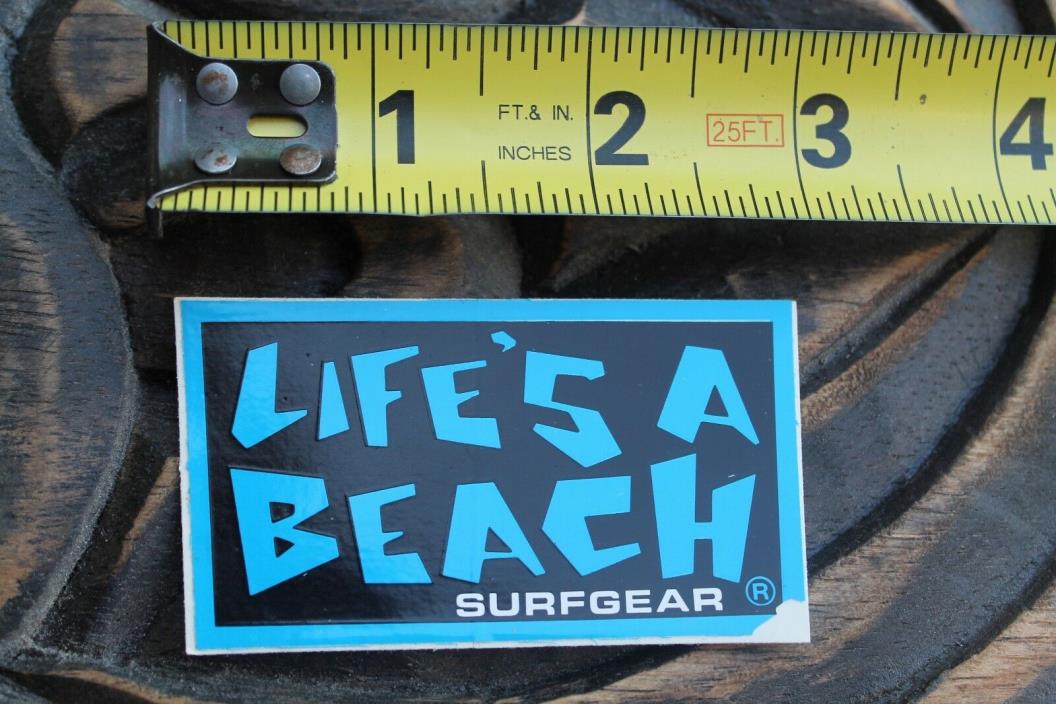 LIFE'S A BEACH Surf Gear Surfboards Neon 80's Bad Boy V7 Vintage Surfing STICKER