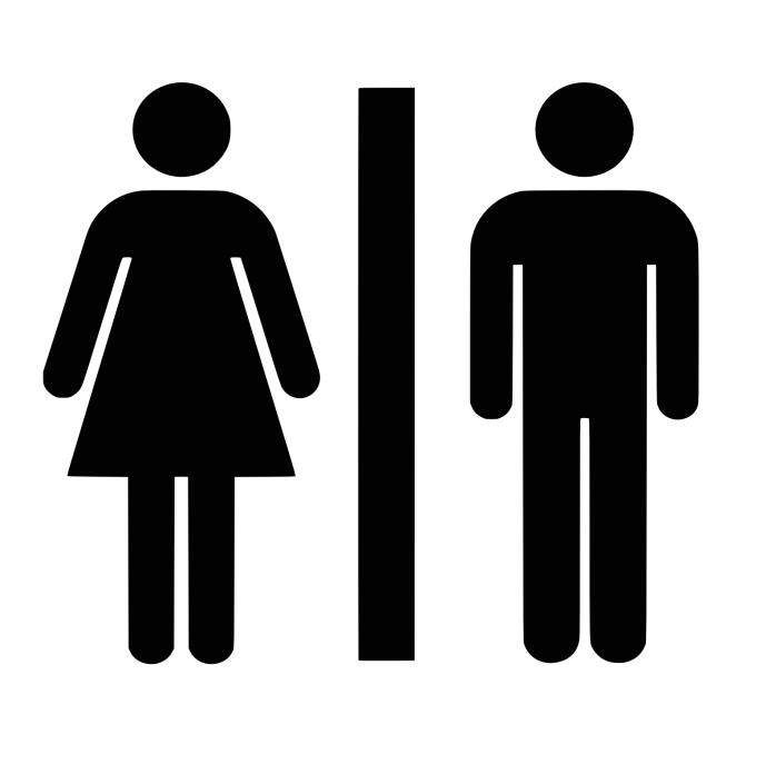 Unisex Public Restroom Bathroom Sign Business Store Window Wall Decal Sticker