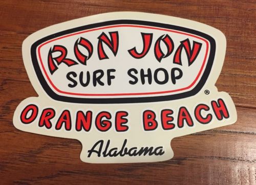 Ron Jon Surf Shop Sticker Decal Orange Beach Alabama NEW