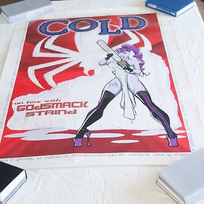 Cold on Tour with Godsmack and Staind poster...24 x 36 licking the chainsaw